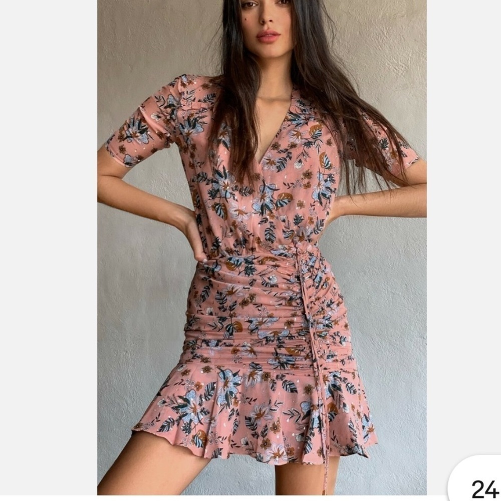 Veronica Beard Dakota Mini Dress Romantic Feminine Boho Silk wrap like